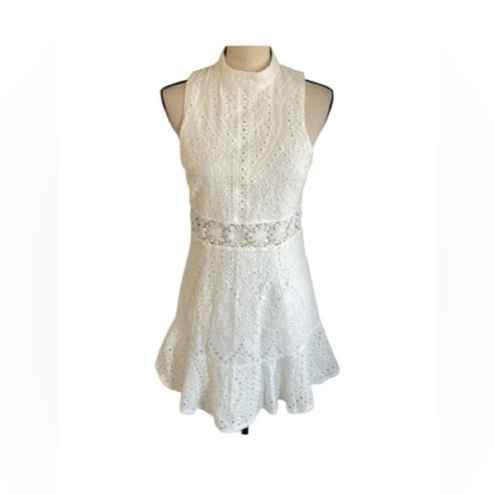Altar'd State White Ruffled Tiered Mini Dress Size M